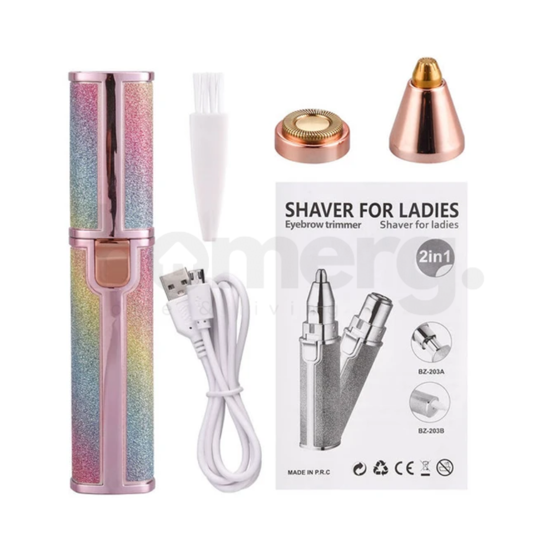 2 In 1 Rechargeable Flawless Eyebrow & Facial Hair Remover