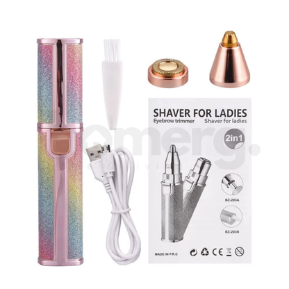 2 In 1 Rechargeable Flawless Eyebrow & Facial Hair Remover