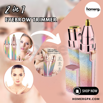 2 In 1 Rechargeable Flawless Eyebrow & Facial Hair Remover