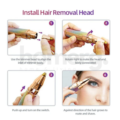 2 In 1 Rechargeable Flawless Eyebrow & Facial Hair Remover