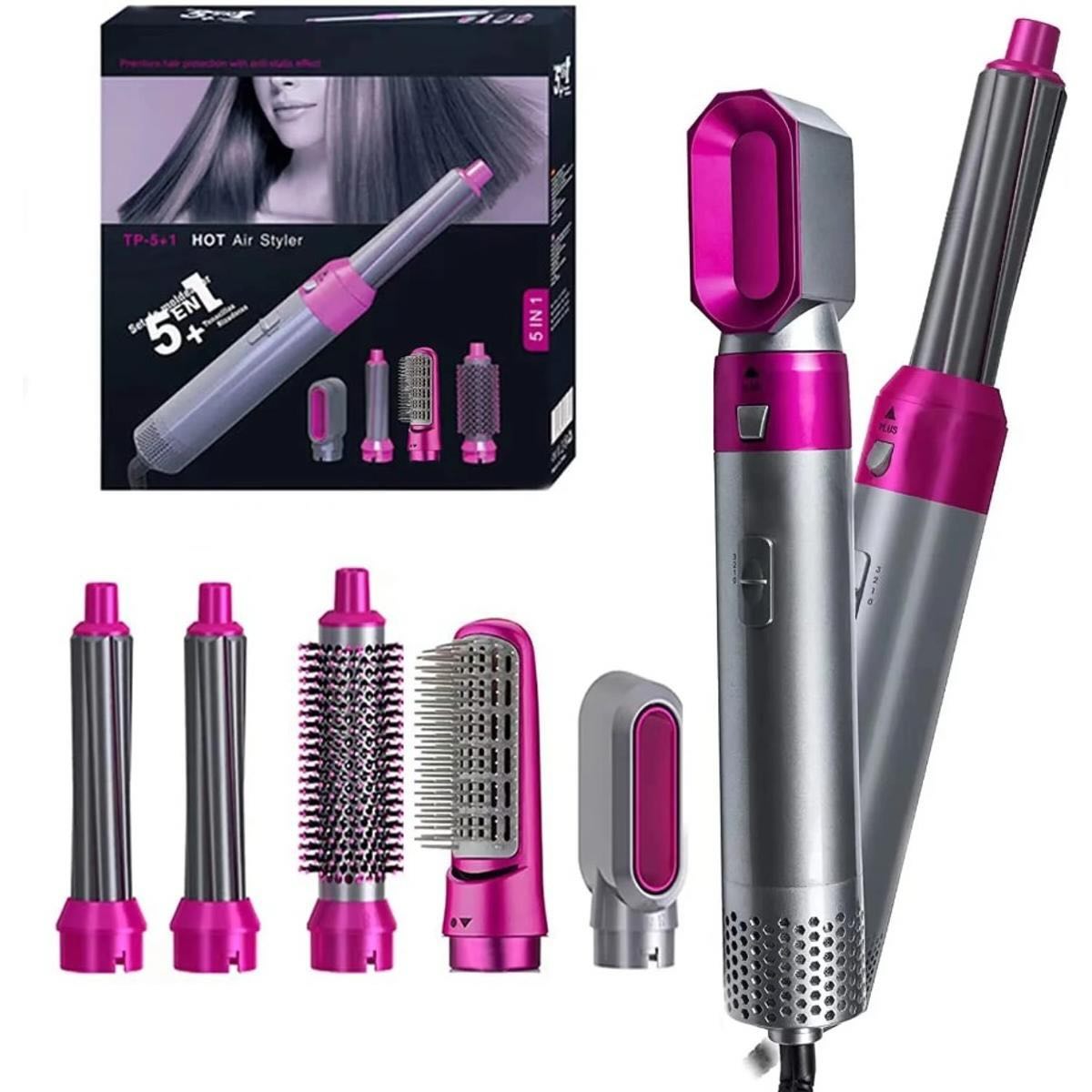 5-in-1 Electric Hair Dryer Brush Kit – Blow Dryer, Straightener, Curler, Volumizer & Styler