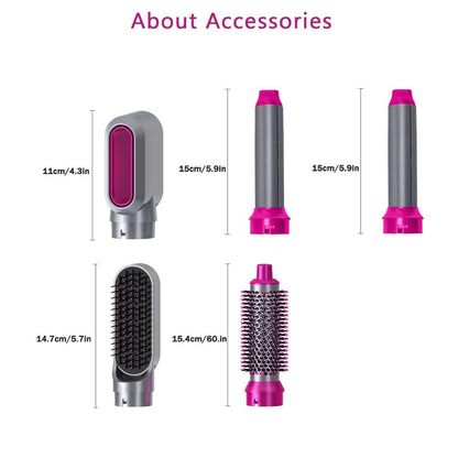 5-in-1 Electric Hair Dryer Brush Kit – Blow Dryer, Straightener, Curler, Volumizer & Styler