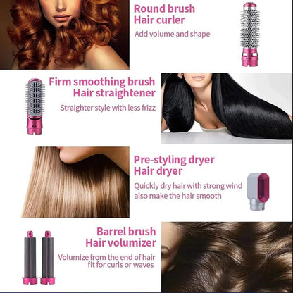 5-in-1 Electric Hair Dryer Brush Kit – Blow Dryer, Straightener, Curler, Volumizer & Styler